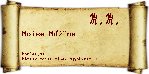 Moise Mína névjegykártya